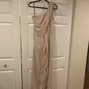 Vera Wang One Shoulder Dress with Front Slit